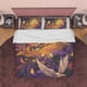 thumbnail image 1 of Funda nórdica rústica púrpura con pájaro volando, juego de cama de otoño, otoño cálido, 1 of 6