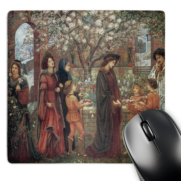 3dRose, Messer Ansaldo Showing Madonna Dianova his Enchanted Garden by Marie Stillman, MousePad