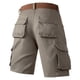 thumbnail image 4 of pstuiky Pantalones cortos de gimnasio para hombre, Pantalones cortos casuales de moda para hombre con múltiples bolsillos, estilo cargo, para trabajo, lisos Pantalones cortos de baloncesto, 4 of 4