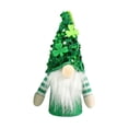 thumbnail image 6 of Hvmvliv St. Patrick's Day Light Up Gnome Doll with Sequin Hat, Battery Operated LED Decoration, Soft Fabric Doll for Shelf, Table & Holiday Gift Green, 6 of 6