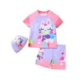 thumbnail image 1 of Dsscvnef Girl Rash Guard Swimwear Striped Ruffle Sun Protection Long Sleeve Girl Bathing Suit, 1 of 9