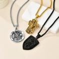 thumbnail image 3 of Bandmax Stainless Steel The Archangel Saint Michael Medallion Pendant Necklace for Men Women Round Charm Necklace for Christian Prayer Father Day, 3 of 8