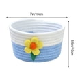 thumbnail image 3 of Small Rope Woven Storage Basket for Home Office for Organizing Makeup Keys, Cute Decorative Bins for Desktop Use Light Blue, 3 of 6