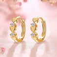 thumbnail image 2 of Minnieouse Pendientes adelgazantes artesanales exquisitos de 2 piezas - No tóxicos e hipoalergénicos en forma de corazones Zircon Gold Type3 NO3, 2 of 6