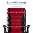 thumbnail image 3 of Best Choice Products Oversized Padded Zero Gravity Chair, Folding Outdoor Patio Recliner w/ Side Tray - Burgundy, 3 of 7