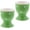 Green, variant on Servette Home Egg Cup Cute Ceramic Soft Boiled Egg Holder - Set of 2 (Pink Polka Dot)