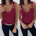 thumbnail image 5 of TIHLMK Women Summer Tank Tops for Women Solid Sleeveless V-Neck Bow Casual Tank Top Blouse, 5 of 8
