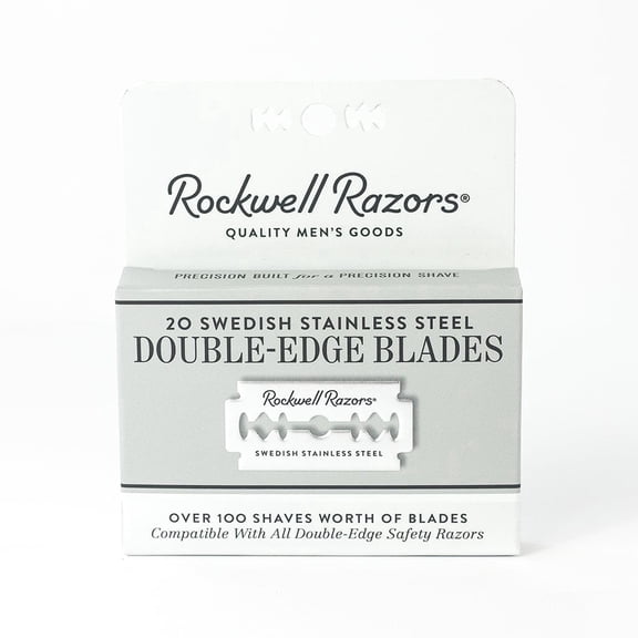 Rockwell Razors Double Edge Razor Blades for Razor Shaving, 20-Pack