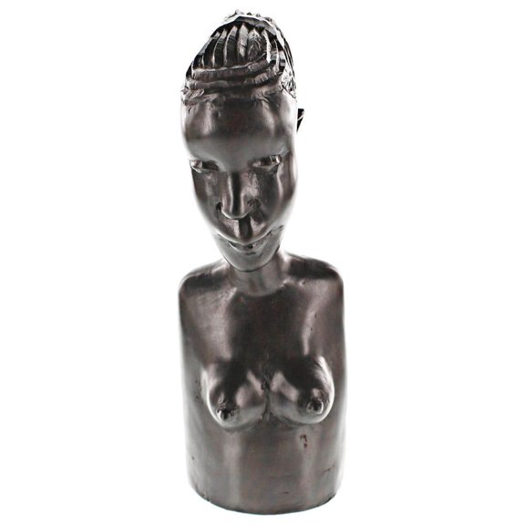 One-of-a-Kind Hand Carved Collectible Figurine Makonde Woman in Ebony