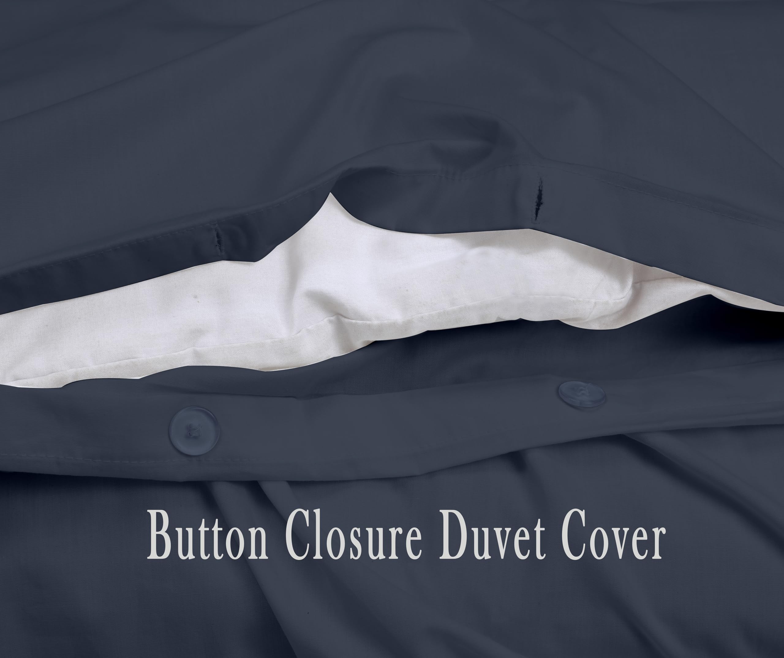 RUVANTI Dark Grey Duvet Cover Queen Size - Soft Egyptian Cotton Duvet Cover Set 3 Pieces with Button Closure, 1 Duvet Cover 92x96 inches and 2 Pillow Shams .