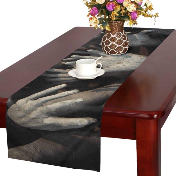 MKHERT Halloween Theme Ghost Zombie Bloody Hand Table Runner Home Decor for Wedding Banquet Decoration 16x72 Inch