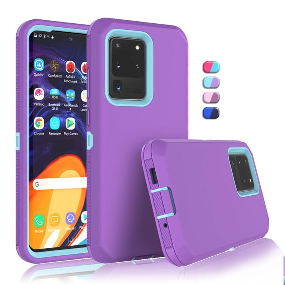 Galaxy S20 Ultra 5G Cases, Sturdy Phone Case for Galaxy S20 Ultra 6.9", Tekcoo Full-Body Shockproof Protection Heavy Duty Armor Hard Plastic & Shock Absorption Rubber Rugged Bumper 3-in-1 Case Cover