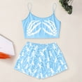 thumbnail image 3 of Swanpen Halloween Pajamas Women Silk 2 Piece Cami Top Shorts Set Skeleton Print Sleeveless Sleepwear Loungewear Halloween Gifts, 3 of 6