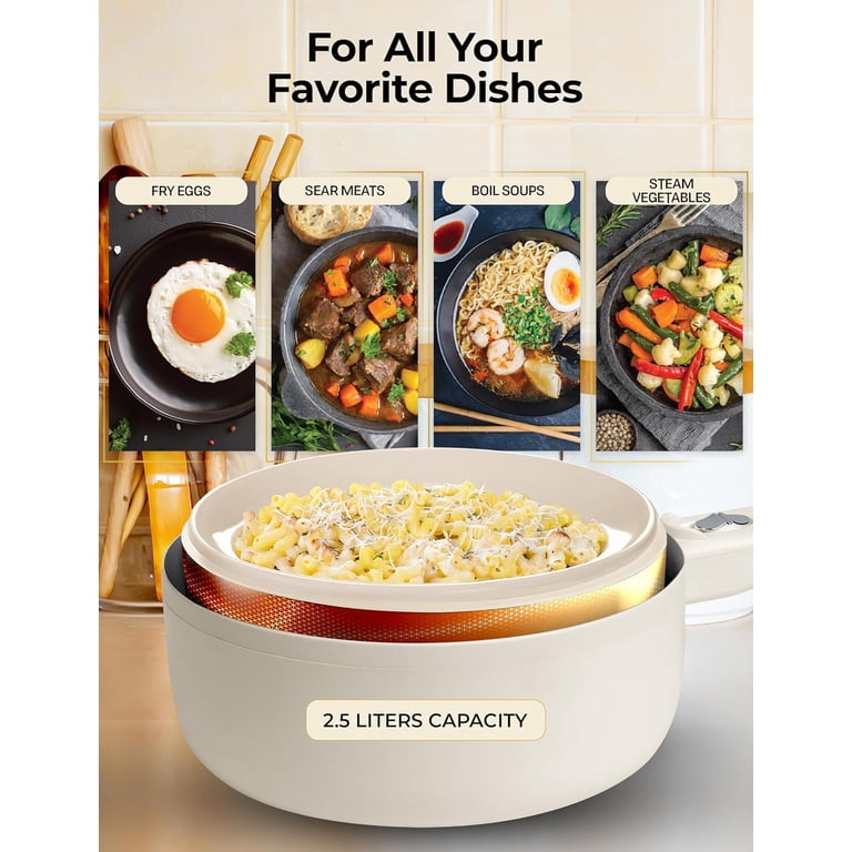 Ceramax Electric Hot Pot 2.5L Nonstick Ceramic Skillet Pan Mini
