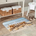 thumbnail image 2 of FJPT Welcome Beach Scene Non Slip Flannel Polyester Floor Mat For Bathroom Kitchen Bedroom Decor 16x24 inch, 2 of 5