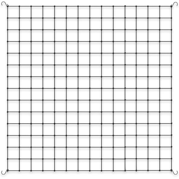 Grow Tent Trellis Netting 5x5', Heavy-Duty Elastic Plant Net with Steel Hooks, Flexible Hydroponics Support for Grow Tents, Gardening, and Horticulture