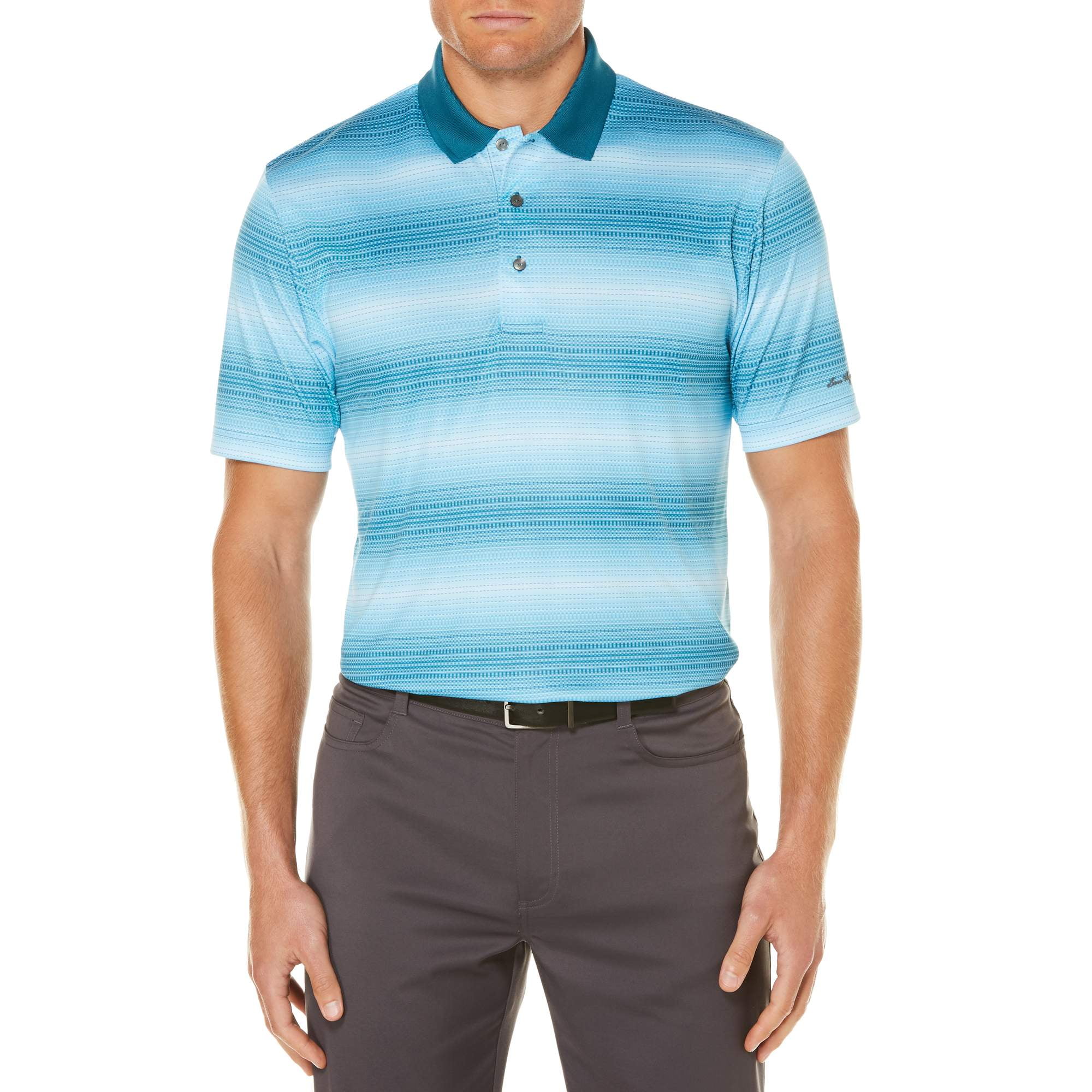 Ben Hogan Men's Performance Short Sleeve Printed Stripe Golf Polo Shirt ...