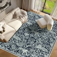 thumbnail image 2 of Garvee 9x12 Modern Abstract Print Rugs, Washable Living Room Rug Non Slip Non-Shedding Forest Tiger Floor Rugs Carpet, Soft Stain Resistant Indoor Rug for Dining Room Bedroom, Blue, 2 of 9