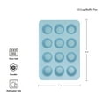 thumbnail image 3 of KitchenAid 12-Cup Aluminized Steel Nonstick Cupcake Pan and Muffin Tin, Mineral Water Blue, 3 of 8