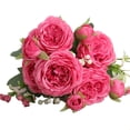 thumbnail image 1 of Rosa Persa Artificial, Elegante Ramo De Flores De Rosas, 3 Racimos Realistas Para Centros De Mesa De Recepción, 1 of 8