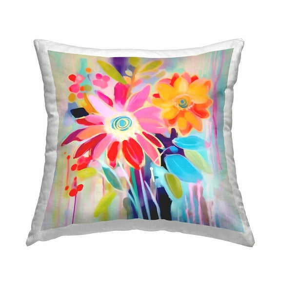 Stupell Industries Modern Vivid Florals Decorative Printed Throw Pillow, 18 x 18