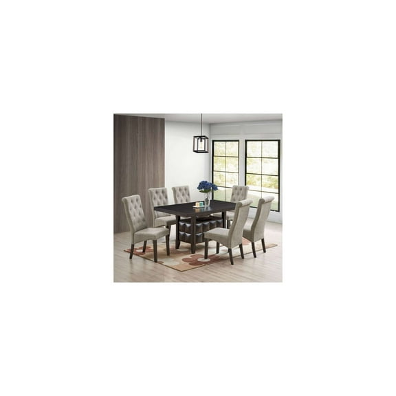 Room Designs Set of 2 Dining Chairs Light Grey / Black Contemporary Square