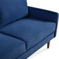 thumbnail image 3 of 69 Inch Wide Upholstered Two Cushion Sofa with Cambered Arms in Blue Velvet, 3 of 13