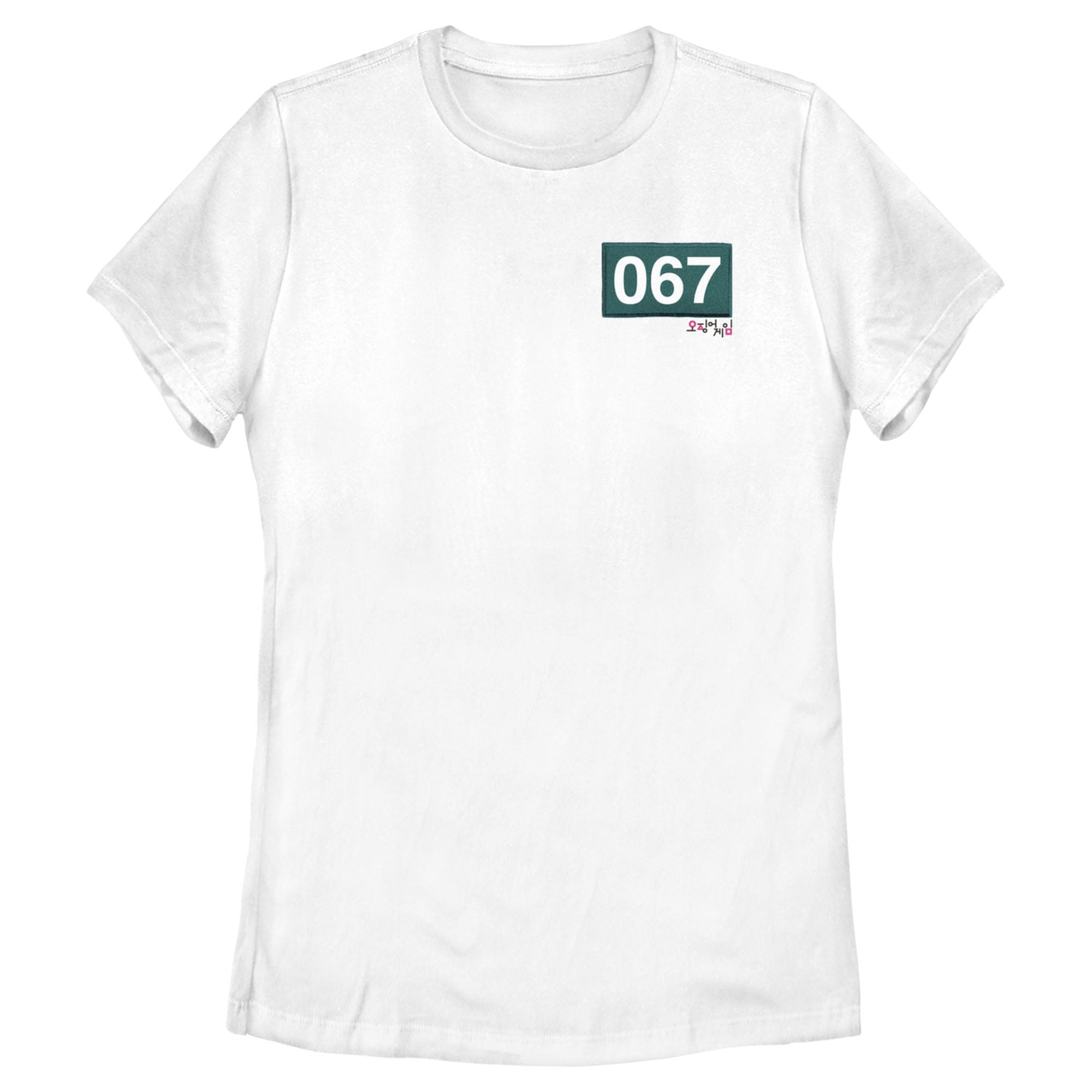 Women's Squid Game 067 Patch  T-Shirt - White - 2X Large