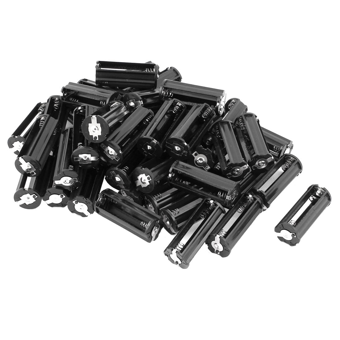 Unique Bargains 50pcs Plastic Cylindrical Cell Box Storage Case Holder for 3 x 1.5V AA Battery