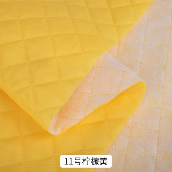 Namzi Geometry Pattern Quilted Cotton Fabric 1 Yard Thick Padded Lining Fabric, DIY Sewing Craft Material for Clothing Home Crafts,Yellow