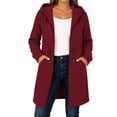 thumbnail image 2 of IUYRTFE Women's Long Zip Up Hoodie Jacket with Pockets Casual Lightweight Hooded Coat, 2 of 7