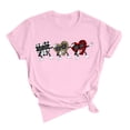 thumbnail image 2 of Hauts d'Été Grande Taille pour Femmes Chic Femmes Imprimé Léopard Amour Manches Courtes Col Rond T-shirt Ample Hauts T-shirt Col en V Femmes en Liquidation, 2 of 3