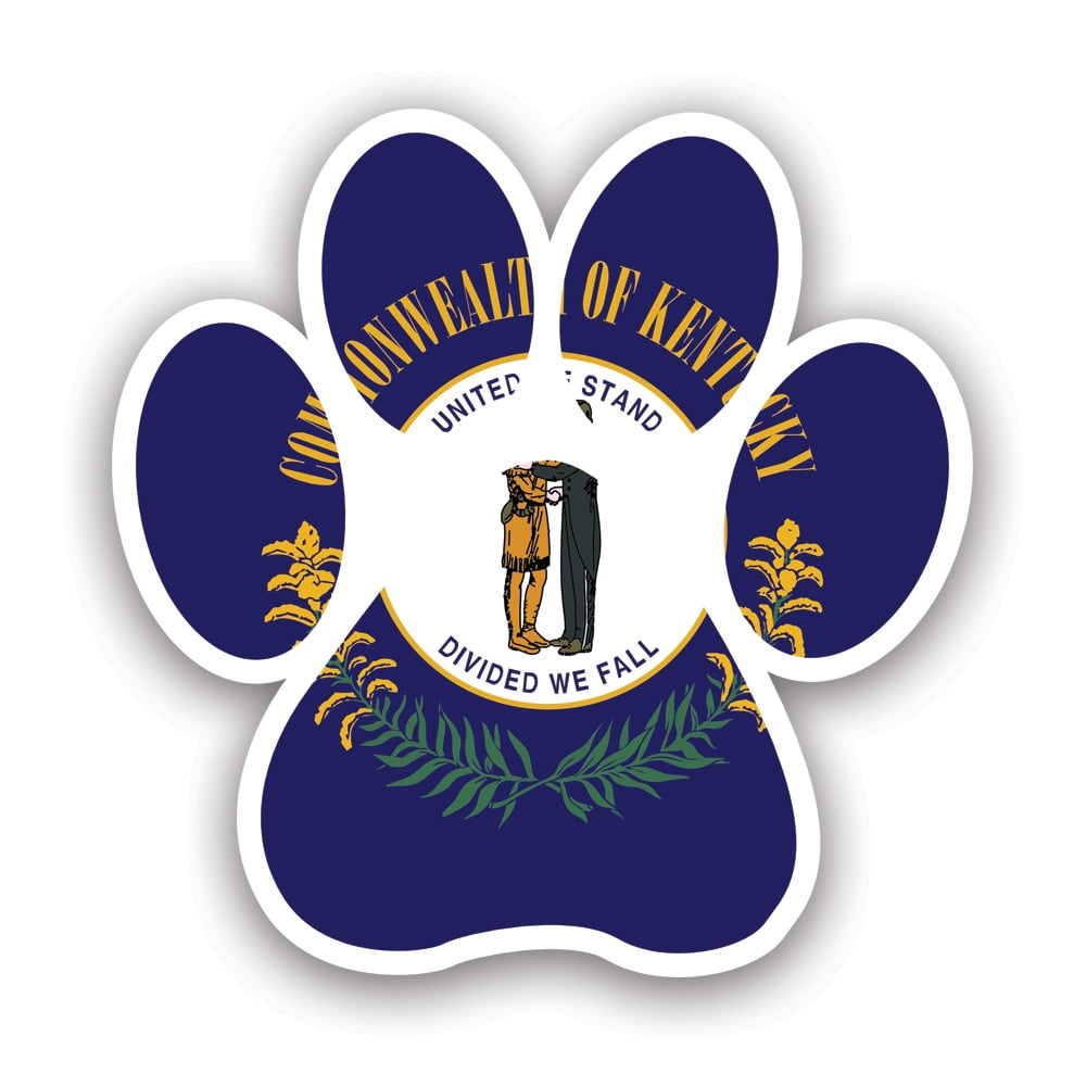 Kentucky State Paw Print Shaped Sticker Decal - Self Adhesive Vinyl ...