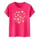 thumbnail image 4 of Camiseta de Manga Corta de Cuello Redondo con Patrones de Corazón de Moda de las Mujeres para Diario, Fiesta, Primavera Y Verano, 4 of 5