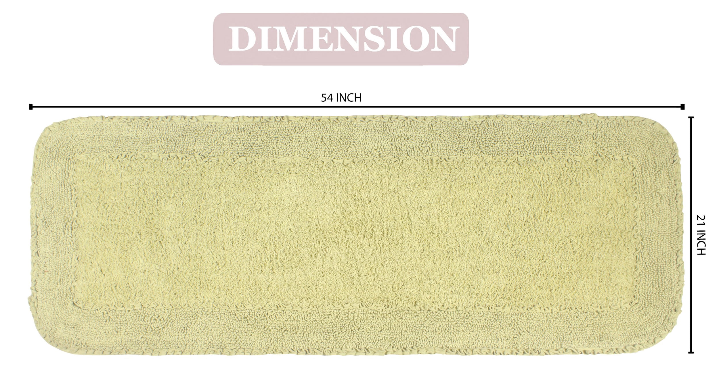 Home Weavers Radiant Collection Bathroom Rug 100% Cotton Bathroom Rugs Set, Washable Rug, Soft Cotton and Absorbent bath Rug, Kitchen Mat, Bath Rug, Bath Floor Mat Non Slip, 21"x54" Runner, Green