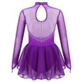 thumbnail image 3 of inhzoy Girls Tulle Splice Long Sleeves Mock Neck Cutouts Back Leotard Dress, 3 of 6