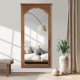 75"x31" Solid Wood Full Length Mirror Floor Standing Mirror,Black
