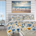 thumbnail image 3 of Designart "Farmhouse Pattern In Blue And Yellow" Botanical Bedding Covert Set - Bohemian & Eclectic Bed Set With 2 Shams, 3 of 5