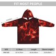 thumbnail image 3 of Red Flame,Women's Oversized Wearable Blanket Hoodie, Blanket Sweatshirt,Flannel Pullover Blanket, 3 of 9