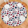 thumbnail image 2 of Red White Blue Baseballs and Stars Pattern Round Fitted Tablecloth with Elastic Edge,Dining Table Cover Waterproof,Outdoor Round Tablecloth for Camping,Dining,Indoor and Outdoor, 2 of 7