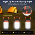 thumbnail image 2 of Wosthever Linterna alimentada por energía Solar de 125LM, luz de Camping, 3 modos, regulable, carga USB, lámpara de noche para tienda, colgante carpas Naranja, 2 of 6
