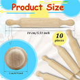 thumbnail image 4 of 6X Wooden Mini Rolling Pin 6 Inches Long Kitchen Baking Rolling Pin Small Wood Dough Roller for Children Fondant Pasta, 4 of 5