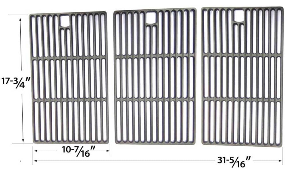 Replacement Cast Iron Cooking Grates for Kenmore 148.1615621, Gas Models, Set of 3
