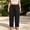 Black plus size wide leg pants a1, variant on Cagogo Womens Plus Size Wide Leg Pants Elastic Waist Cotton Linen Loose Casual Long Trousers with Pockets Flowy Lounge Party Wear, Wine 4XL