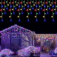 thumbnail image 3 of LED Icicle Christmas Lights Outdoor Hanging Ceiling Fairy String Curtain Lights 4M*0.4/0.5/0.6M For Xmas/New Year/Wedding Decor, 3 of 5