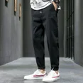 thumbnail image 3 of Pantalones cargo para hombre, pantalones de pesca negros, pantalones anchos, rectos, largos, ropa técnica, talla grande, estilo coreano, harajuku, emo, spandex, y2k, 3 of 5