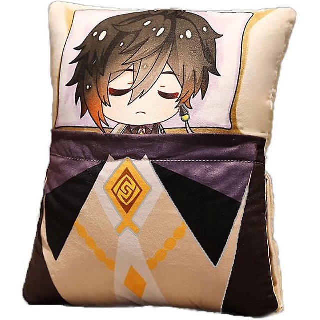 Zhongli Genshin Almohada De Felpa 14 Almohadas De Cojín De Juguete De Felpa Suave Figura De Juego De Muñecas De Peluche Almohada A 36cm*27cm