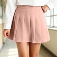 thumbnail image 5 of Purcolt Women's Pleated School Uniform Skirt, High Waist Mini Length A-Line Pull-On Silhouette Smooth Woven Preppy Soft Feel for Travel and Everyday Wear, 5 of 6