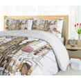 thumbnail image 5 of Ambesonne Watercolor Duvet Cover Sets, Street Town Sketch, 2-King, Sand Brown and White, 5 of 7
