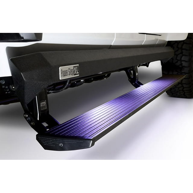 Convient 2021-2023 Ford F-150 Amp Research Planche de Course 77152-01A PowerStep TG; Texturé; Noir; Aluminium Moulé sous Pression; avec Système d'Éclairage LED; Boulons de Montage de Cadre; avec Kit de Câblage Plug-N-Play